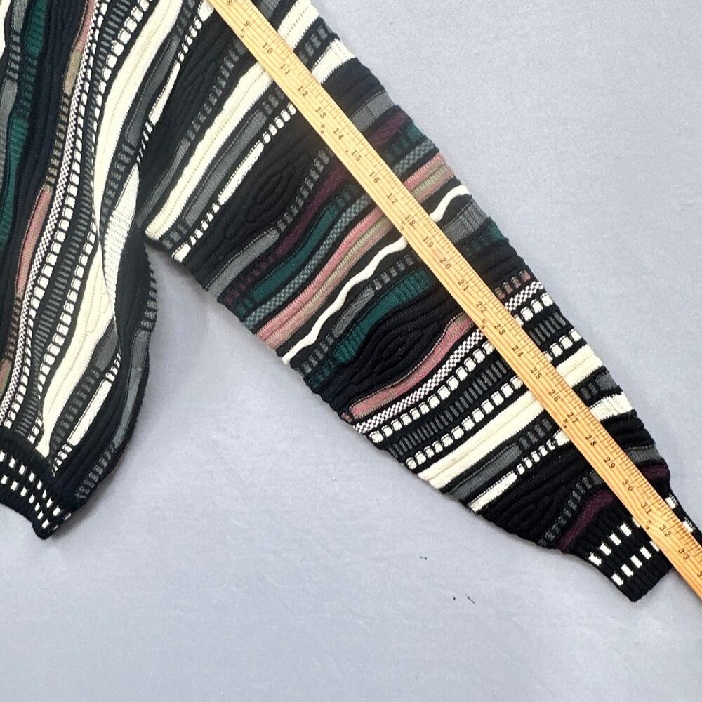 VTG 90s Textured Sweater Mens Lg Multicolor Acrylic Knit Pullover Bold Abstract - Picture 10 of 15